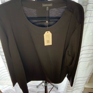 Long sleeve black ponte top